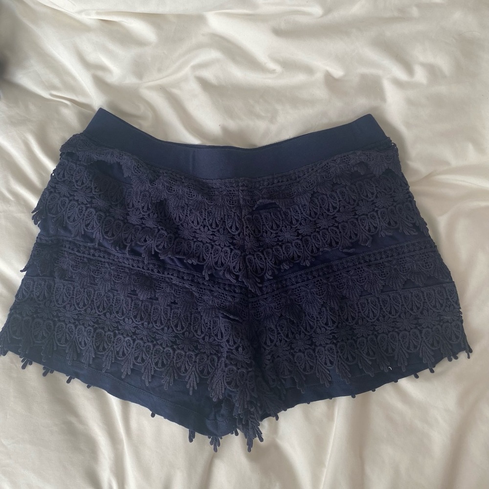 Blue Crochet Shorts